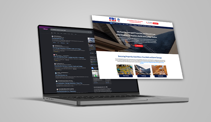 Google search web page view of Fire Reconstruction Inc.
